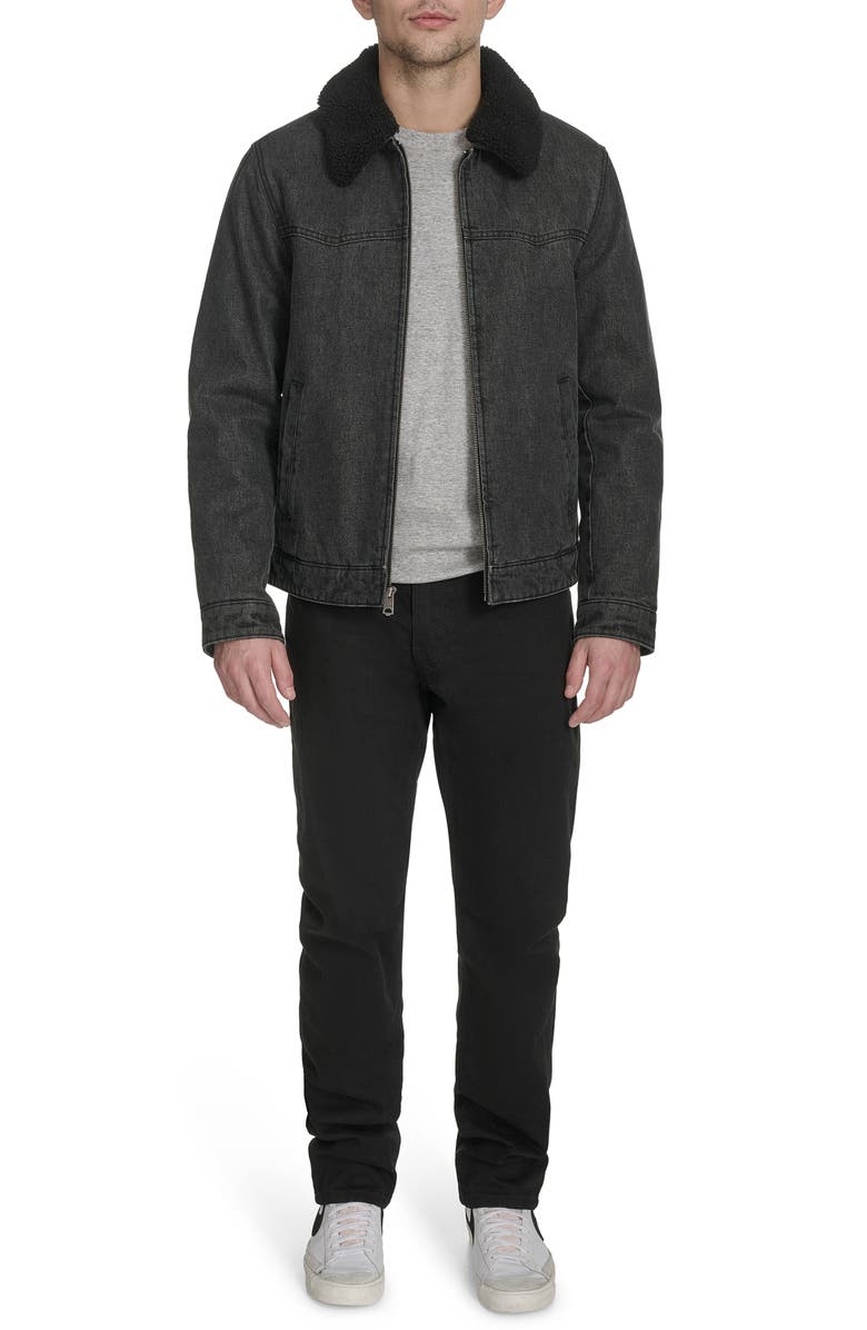 Levi's<sup>®</sup> Western Denim Jacket with Removable Faux Shearling Collar, Alternate, color, Black Wash Denim