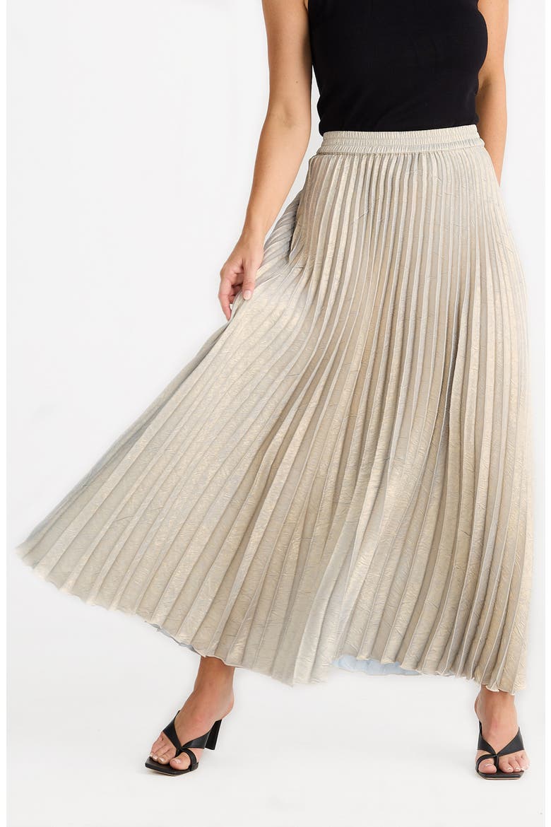 Alias Pleated Maxi Skirt, Alternate, color, CHAMPAGNE