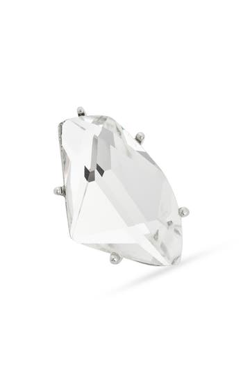 Cz By Kenneth Jay Lane Abstract Crystal Ring In Polished Silver