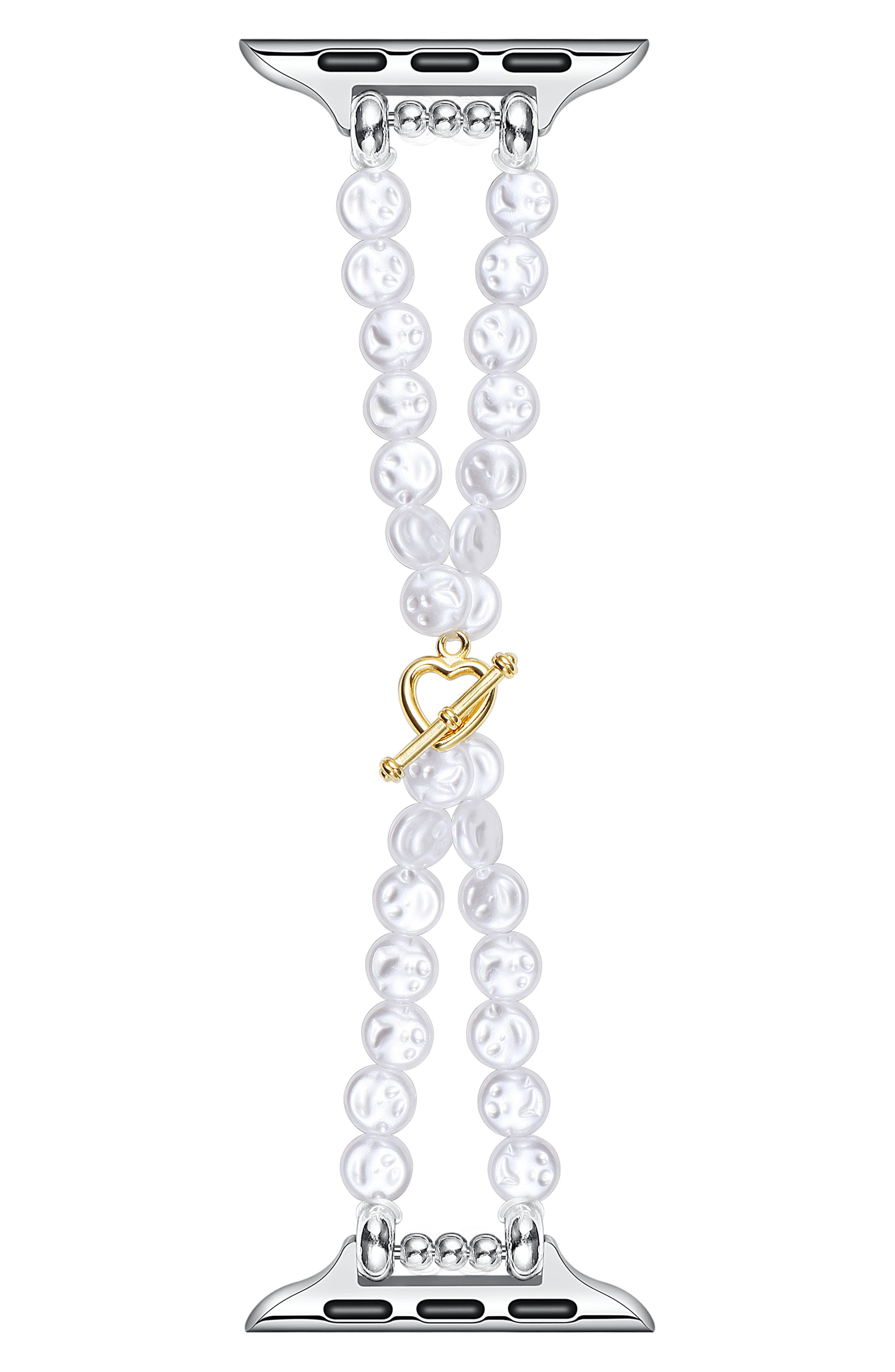 The Posh Tech Eloise Imitation Pearl Apple Watch® Bracelet Watchband