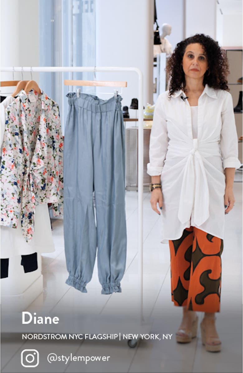 Pasha Paperbag Waist Satin Joggers, sales video thumbnail