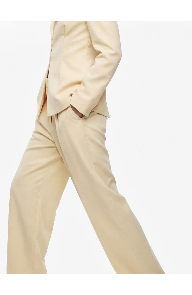 Koton High Rise Pleated Wide Leg Trousers, Alternate, color, Yellow