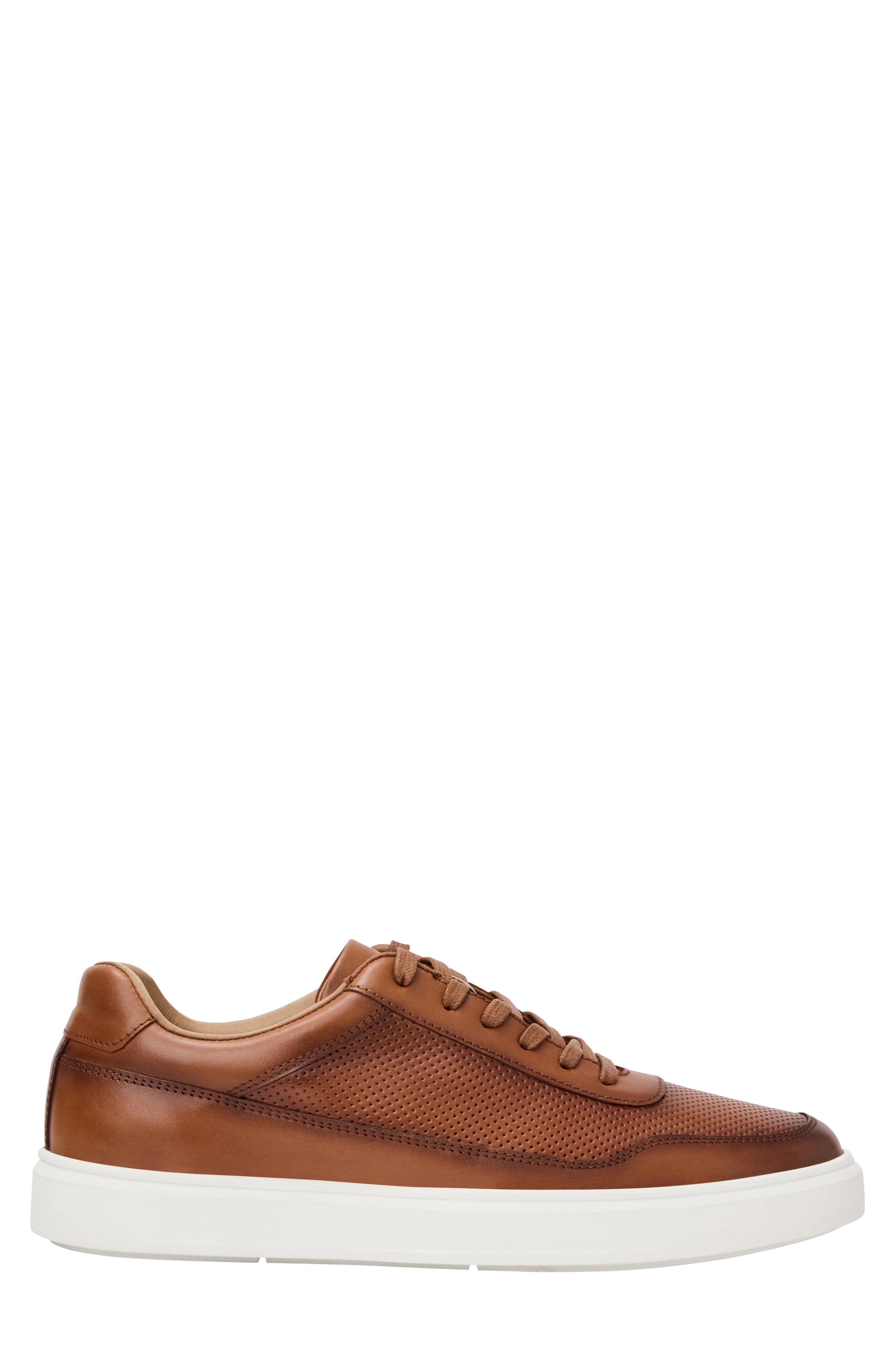 Andrew Perforated Leather Sneaker, Alternate, color, COGNAC PERF