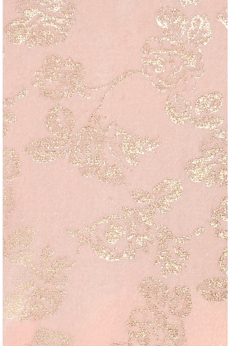 Kids' Metallic Rose Print Velvet Dress, Alternate, color, BLUSH/ GOLD