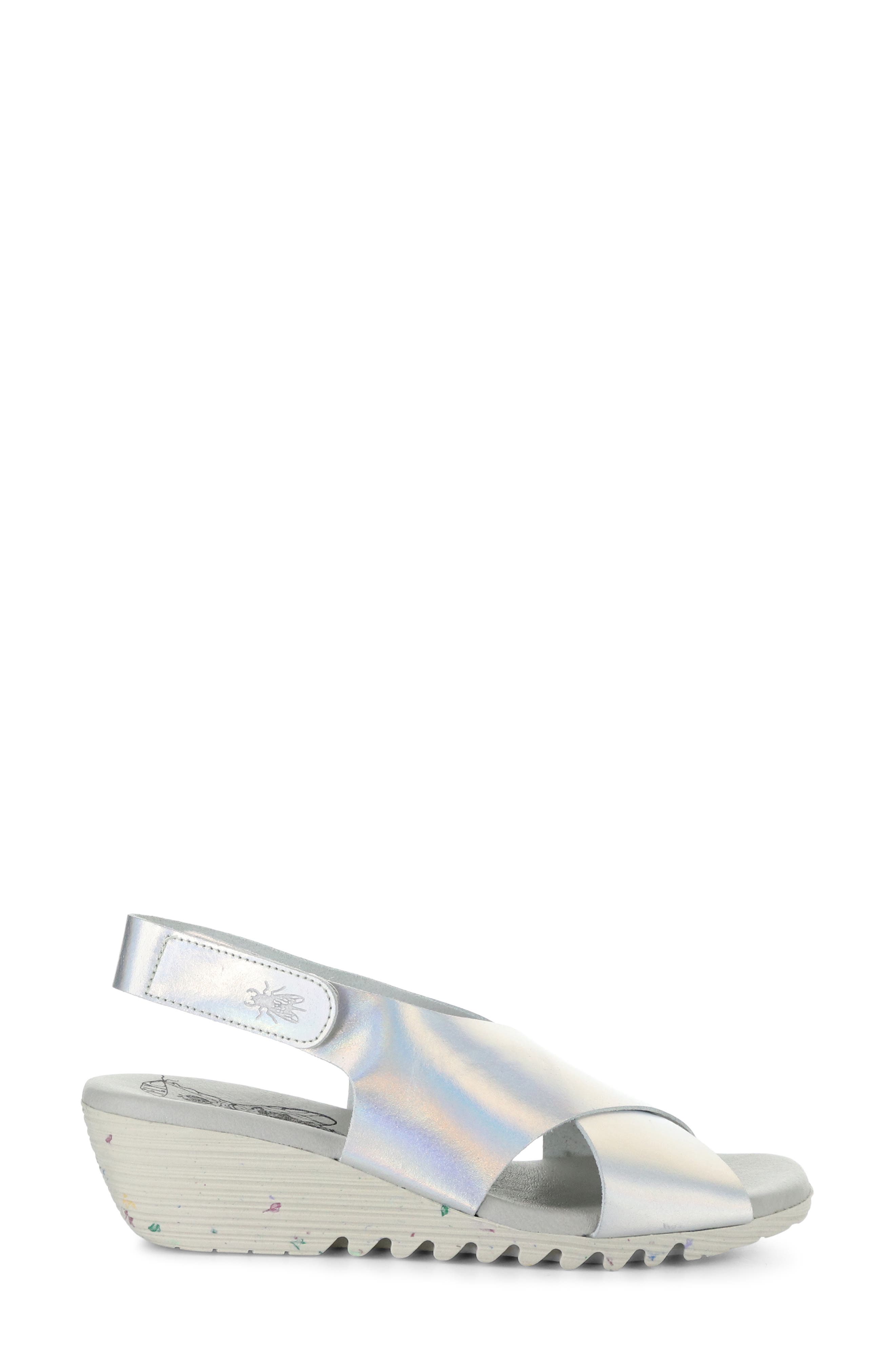 Orfy Slingback Wedge Sandal, Alternate, color, SILVER