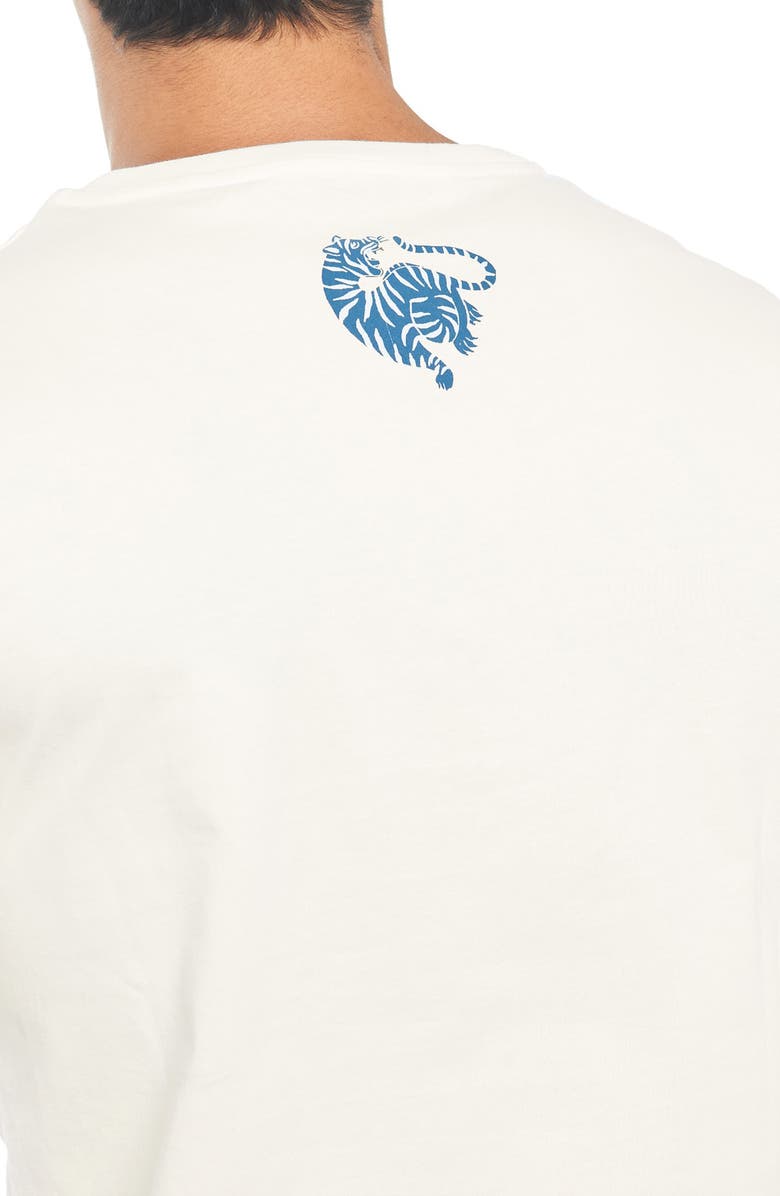 The Lazy Poet Luke Tiger Dots Blue Long Sleeve Pajama T-Shirt, Alternate, color, 