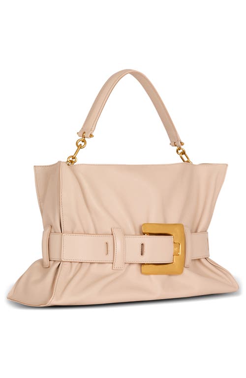 Shop Balmain Medium Anthem Leather Tote In Beige