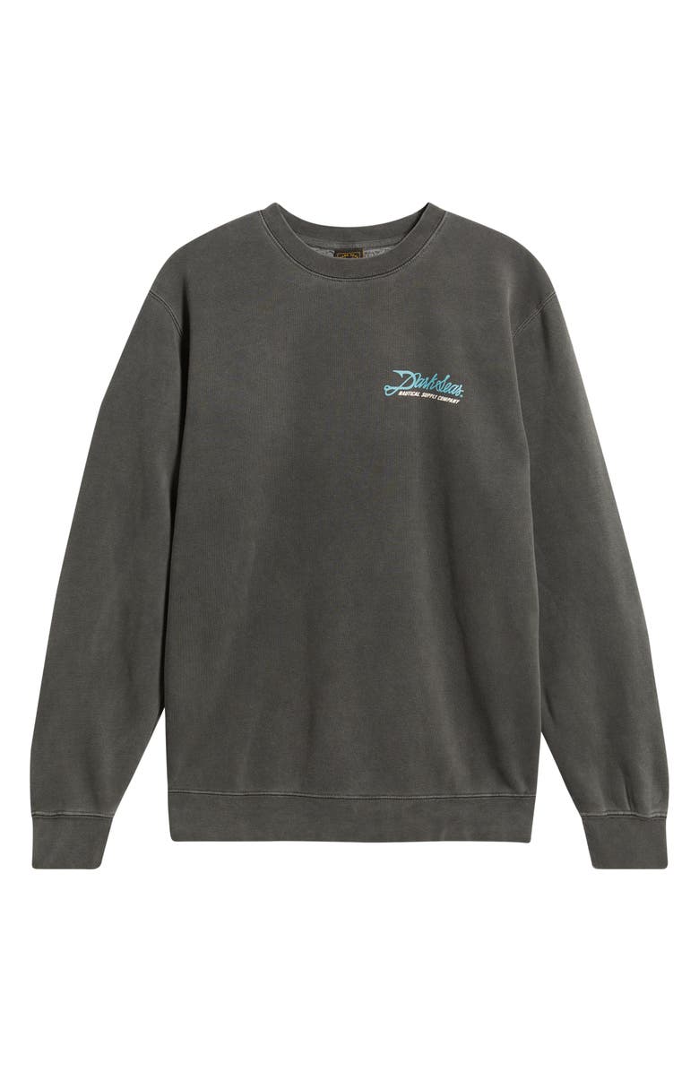 DARK SEAS Fish Hook Cotton Blend Fleece Graphic Sweatshirt, Alternate, color, Black