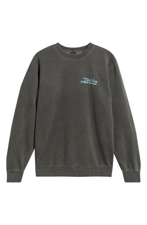 Dark Seas Fish Hook Cotton Blend Fleece Graphic Sweatshirt In Gray