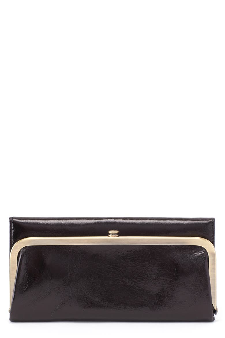Rachel Leather Frame Wallet, Main, color, BLACK