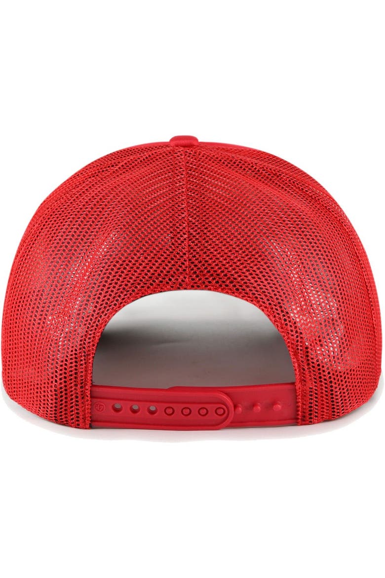 Men's '47 Red Washington Nationals Backhaul Foam Trucker Snapback Hat, Alternate, color, Red