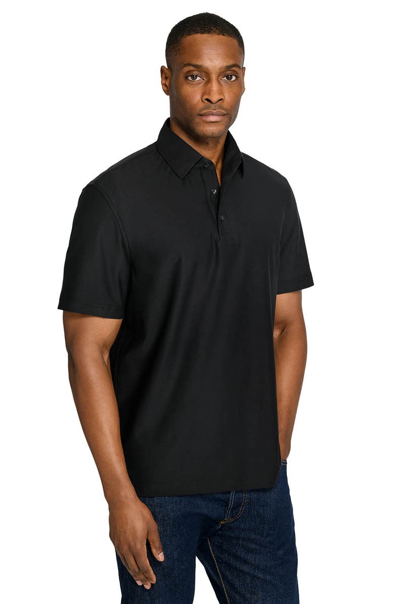 Brooklyn Brigade Solid Mapleton Luxe Cross Dyed Polo, Alternate, color, Black