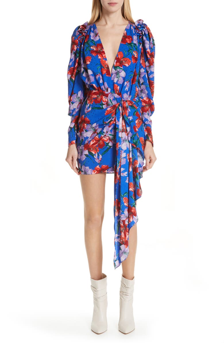 Magda Butrym Lagos Floral Silk Jacquard Minidress, Main, color,