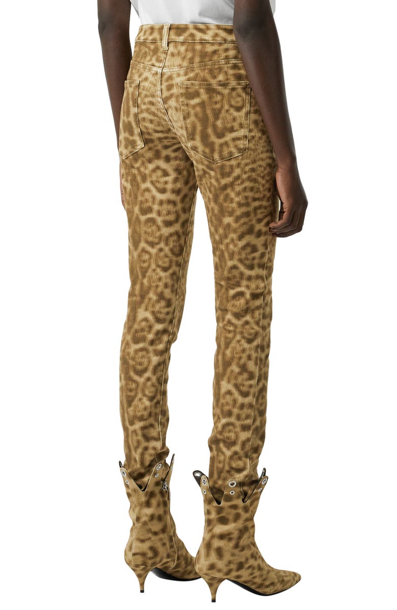 Burberry Leopard Print Skinny Jeans, Alternate, color, 