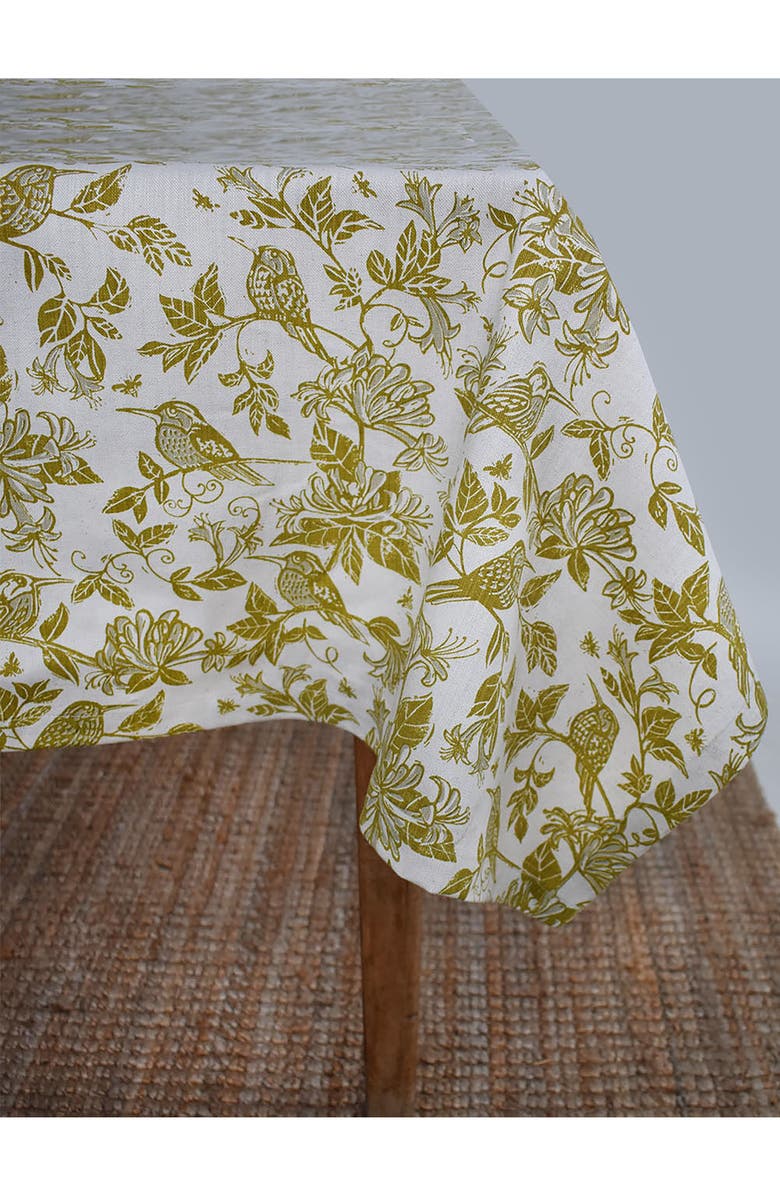 FRENCH HOME Honeysuckle Botanical Tablecloth, Alternate, color, Chartreuse