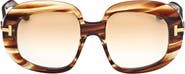 TOM FORD Icon 53mm Gradient Round Sunglasses