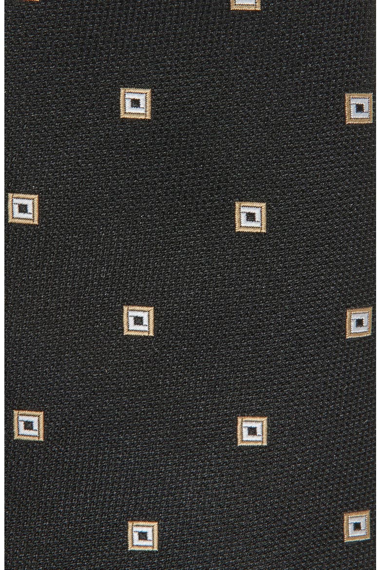 Geometric Jacquard Tie, Alternate, color, BLACK