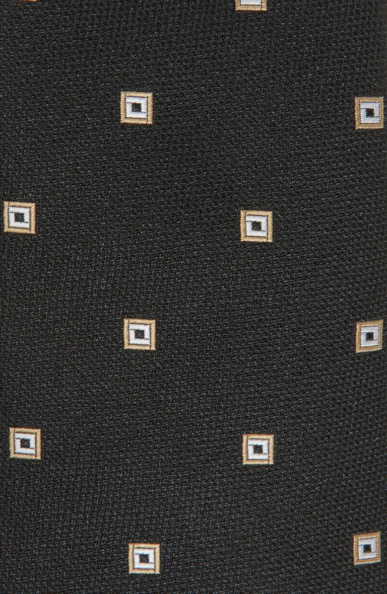 BOSS Geometric Jacquard Tie, Alternate, color, Black