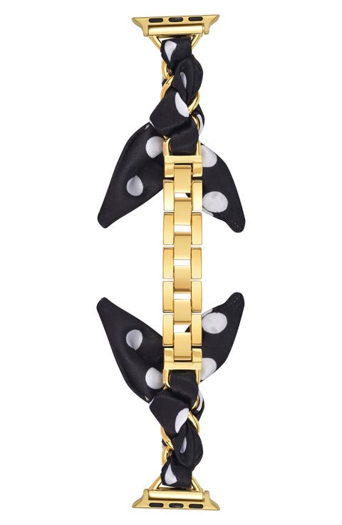 Polka Dot Scarf & Chain Watch Band
