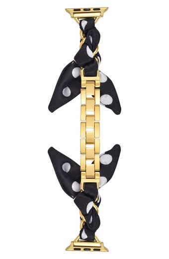 BCBG Polka Dot Scarf & Chain Watch Band