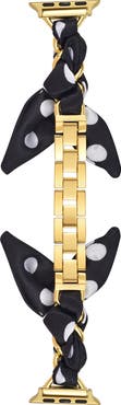 BCBG Polka Dot Scarf & Chain Watch Band