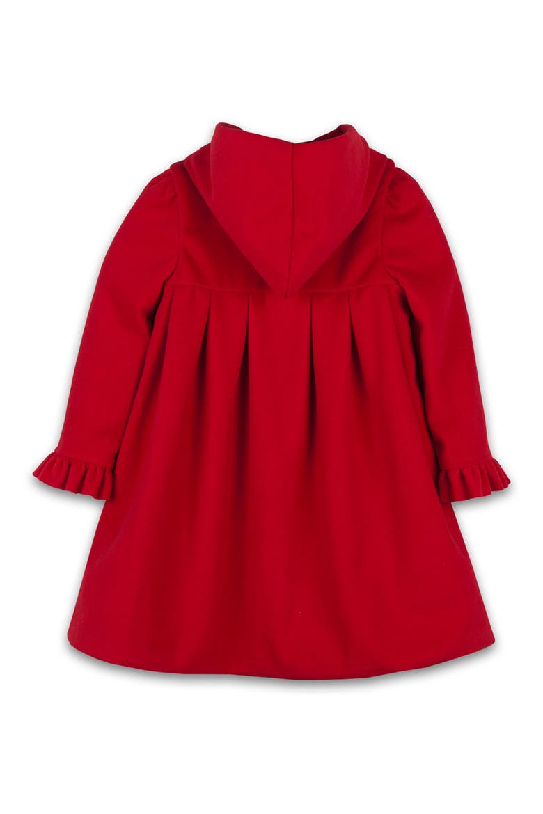 Kids' Rosette Hooded Coat, Alternate, color, RED