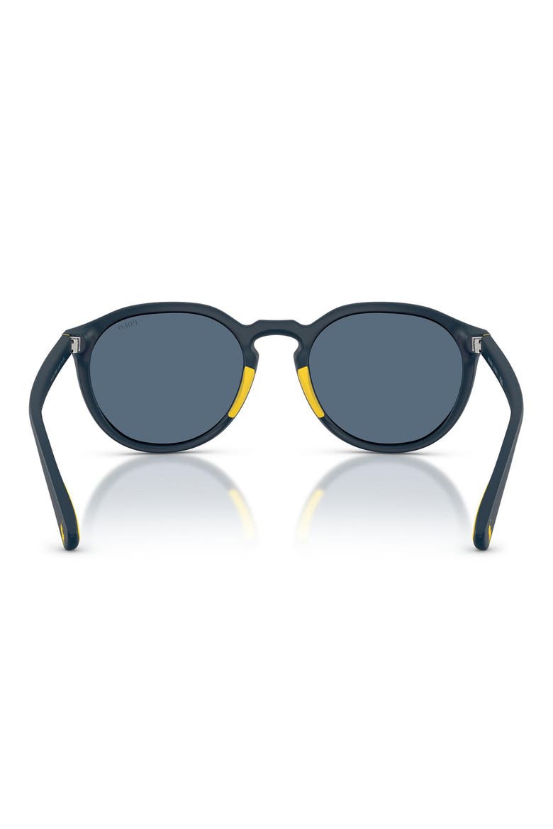53mm Round Sunglasses, Alternate, color, MATTE NAVY BLUE / DARK BLUE