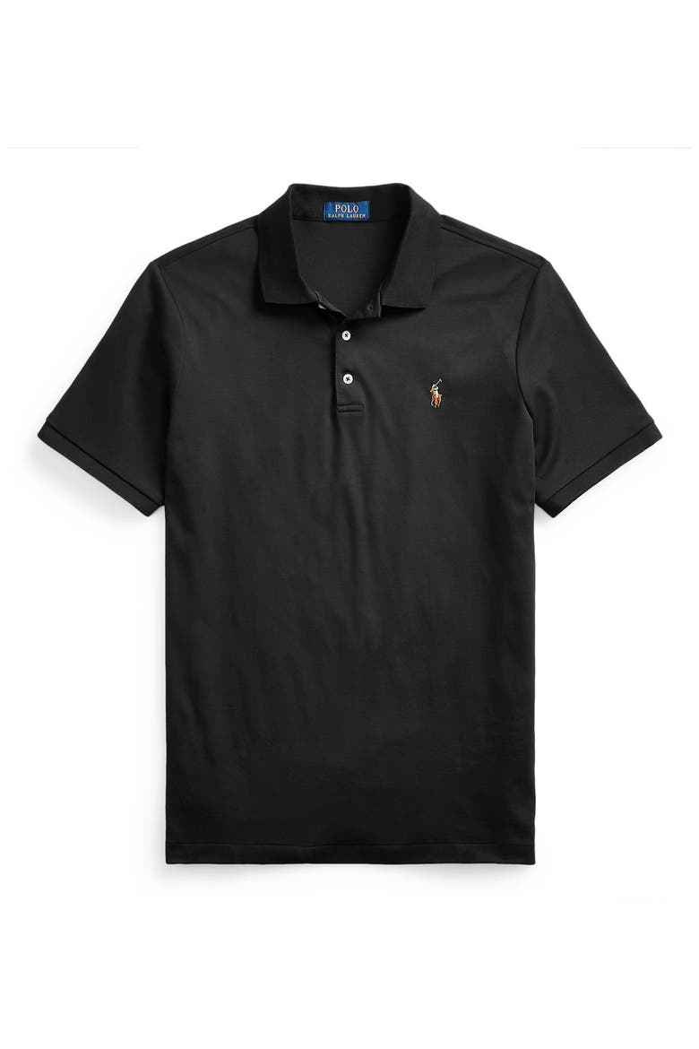 Classic Fit Soft Pima Cotton Polo Shirt, Alternate, color, POLO BLACK