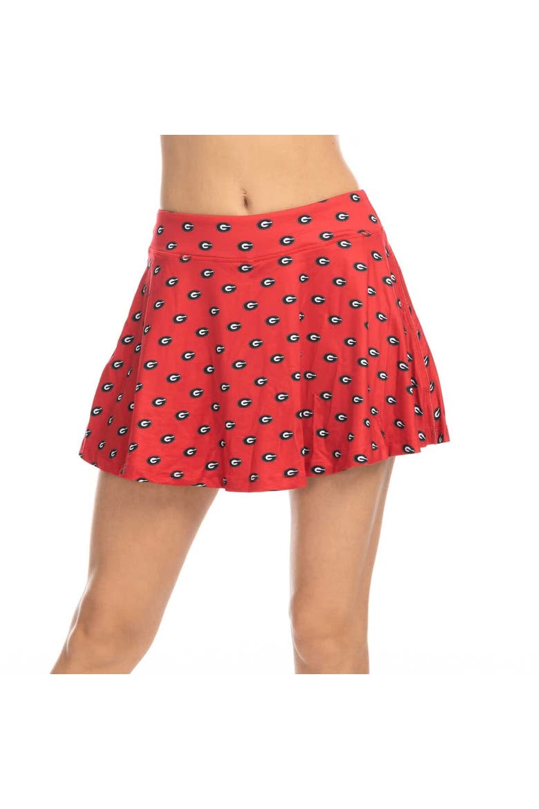 Women's ZooZatz Red Georgia Bulldogs Allover Print Flowy Skort, Main, color, Red