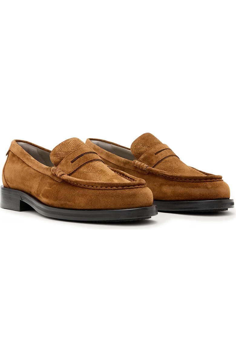 AllSaints Bloom Penny Loafer, Main, color, Tan Brown