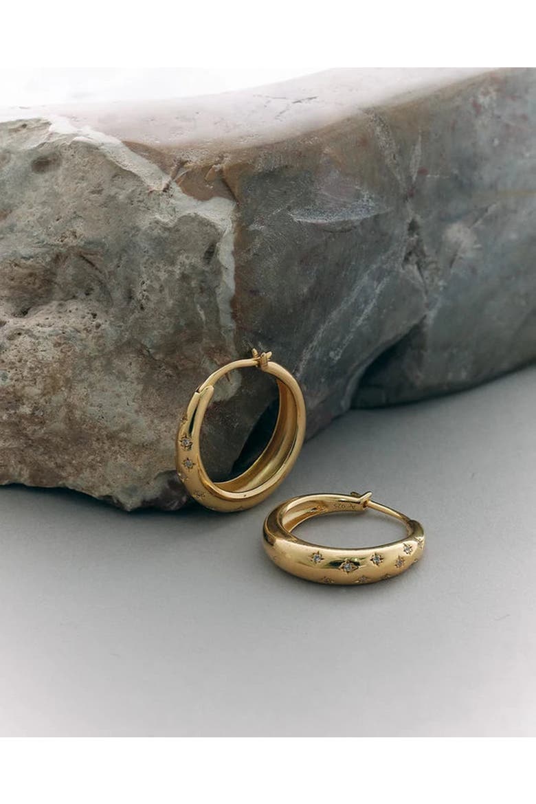 Gold Celestial Tiny Star Hoop Earrings, Alternate, color, Tiny Star