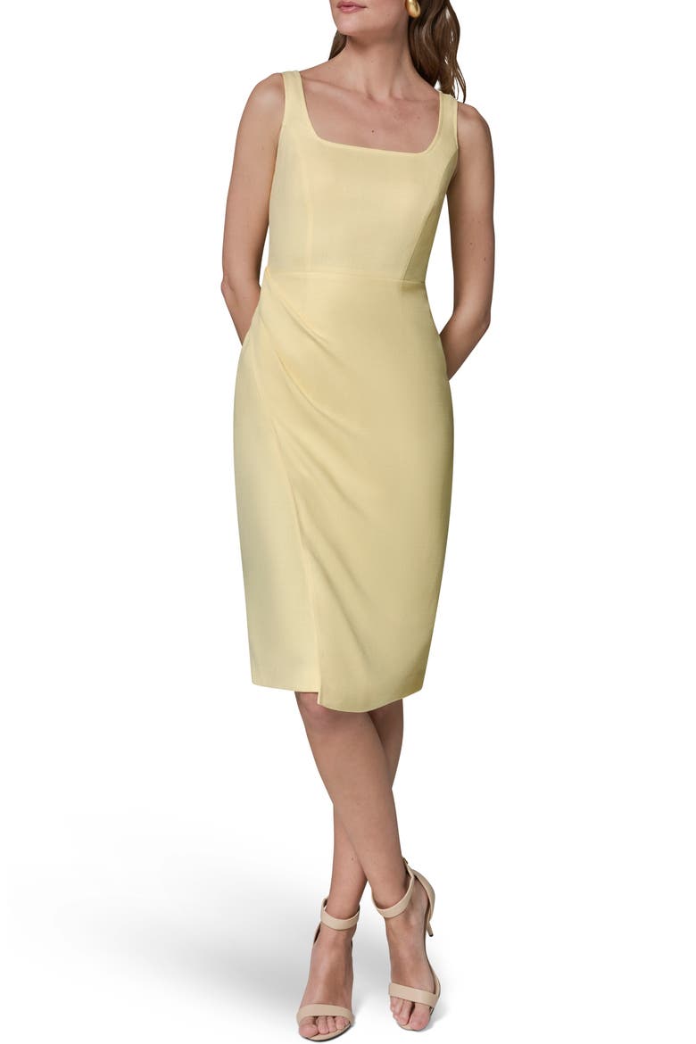Faux Wrap Sheath Dress, Main, color, PANNA COTTA