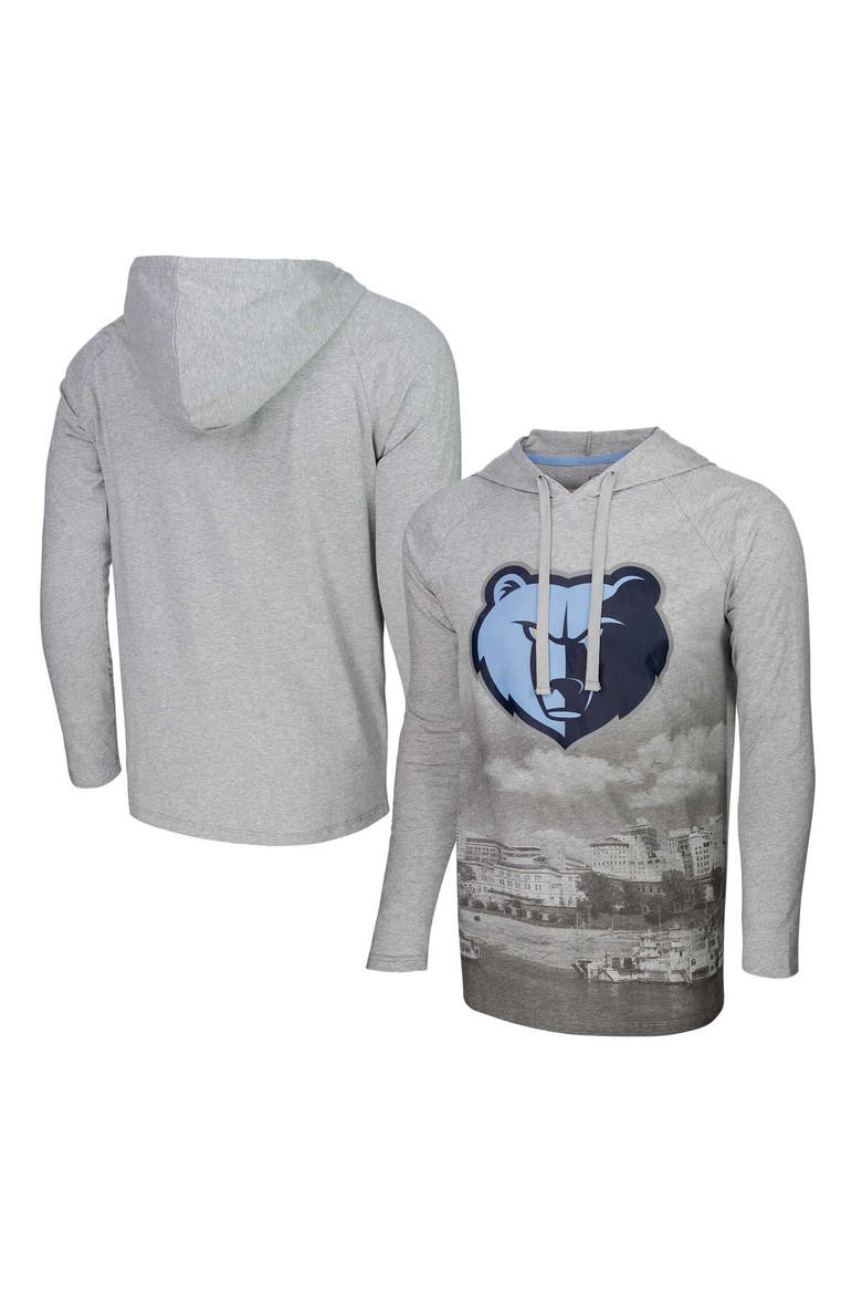 Men's Stadium Essentials Heather Gray Memphis Grizzlies Atrium Raglan Long Sleeve Hoodie T-Shirt, Main, color, Heather Gray