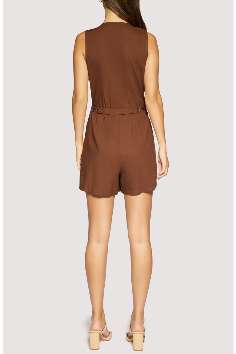 Inez Sleeveless Skort Romper, Alternate, color, BROWN