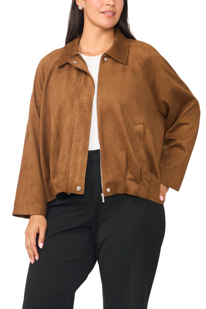 Faux Suede Raglan Sleeve Jacket, Main, color, TOASTED