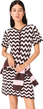 maje Zigzag crochet dress