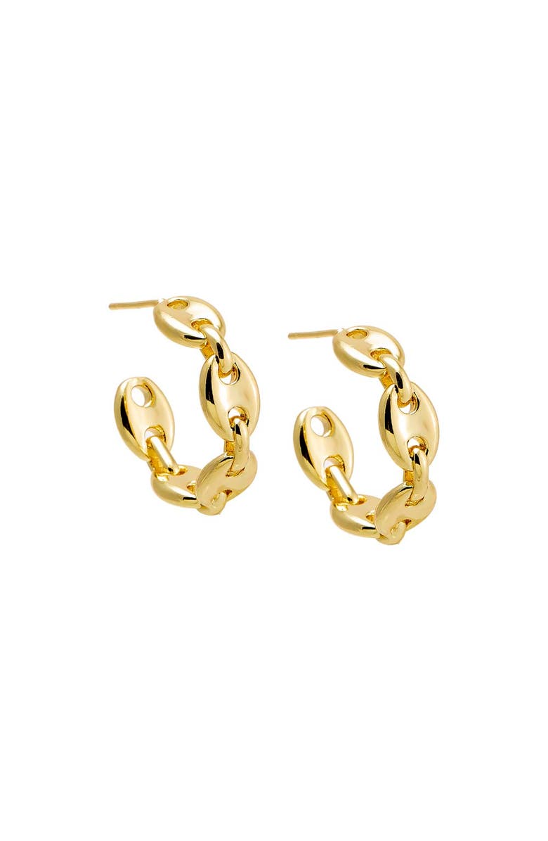 BY ADINA EDEN Solid Mariner Chain Open Hoop Earring, Main, color, 
