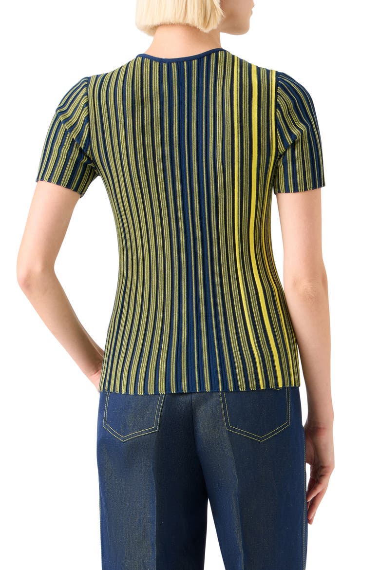 Stripe Virgin Wool Sweater, Alternate, color, COBALT BLUE-YELLOW