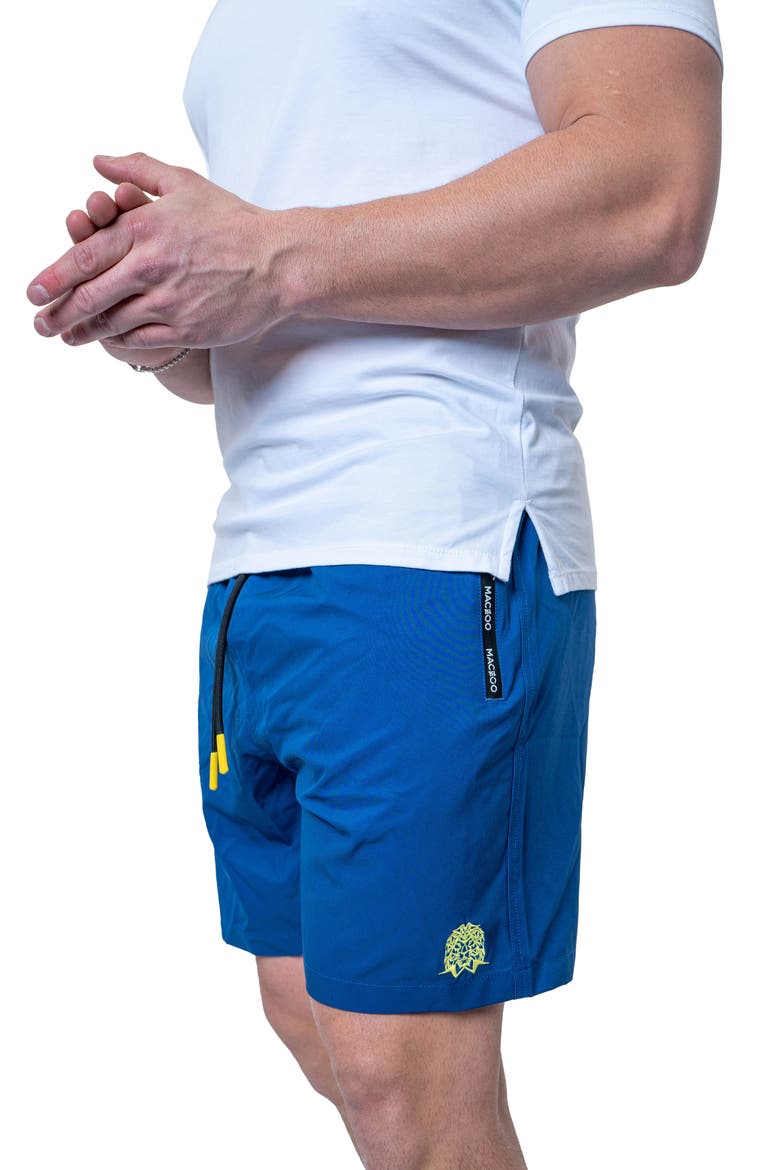 Lion Solid Blue Swim Trunks, Alternate, color, BLUE