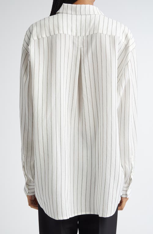 Totême Toteme Classic Stripe Button-up Shirt In White