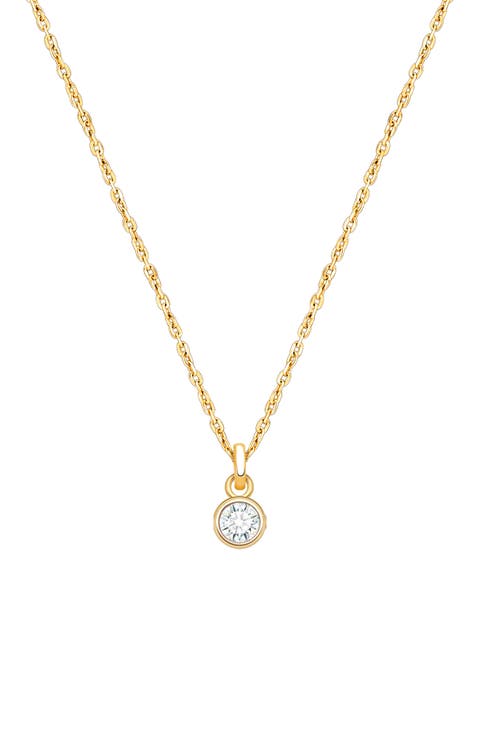 14K Gold Birthstone 12-14" Necklace
