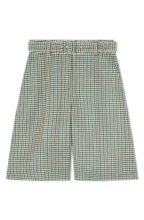 Lk Bennett Daphne Belted Houndstooth Wool Bermuda Shorts In Multi