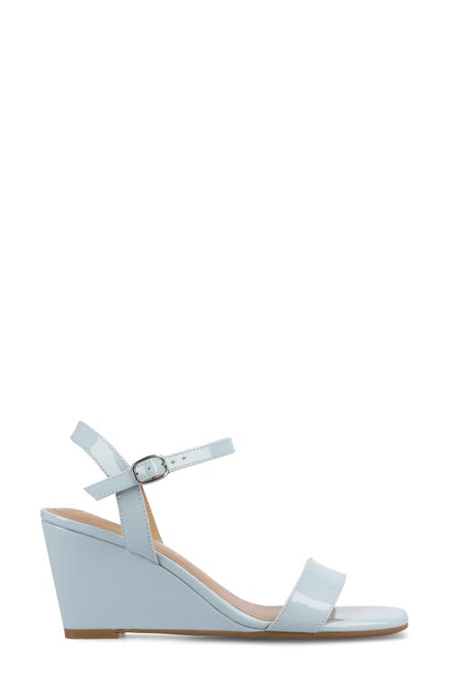 Journee Collection Clayr Wedge Sandal In Patent/blue