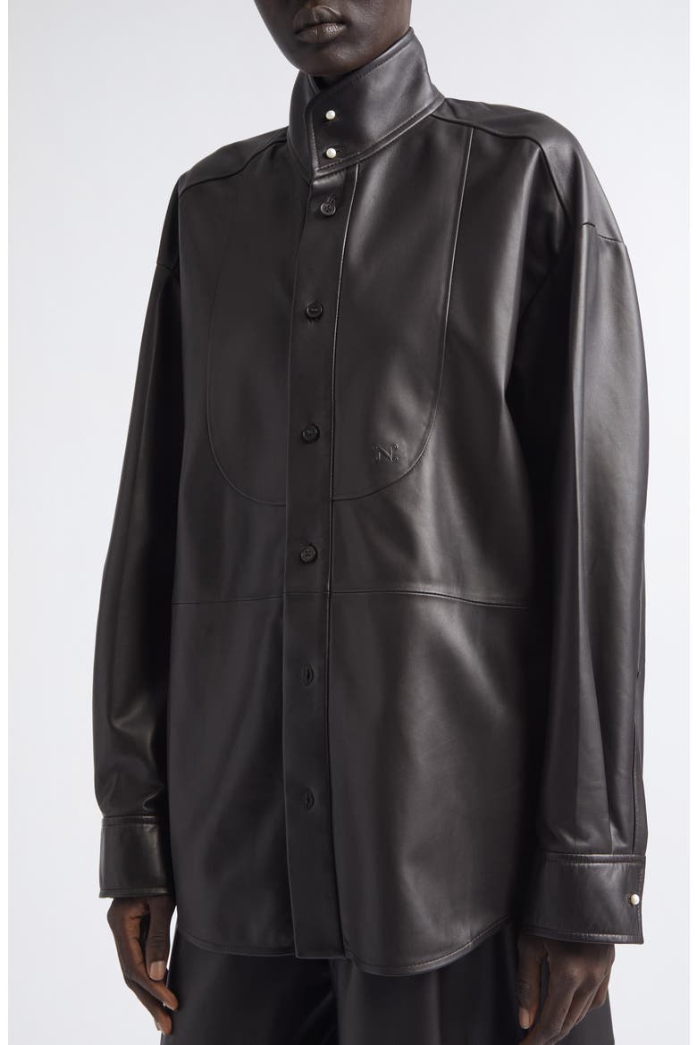 Tux Leather Jacket, Alternate, color, ESPRESSO