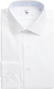 Lorenzo Uomo Trim Fit Diamond Textured White Cotton Dress Shirt
