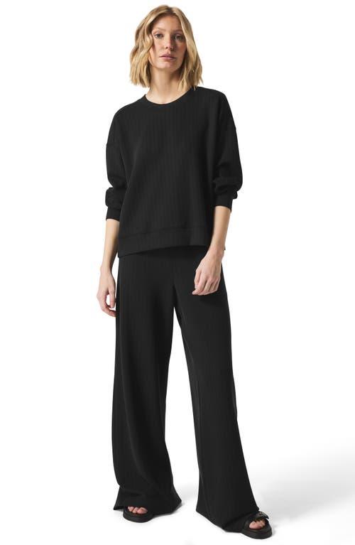 Splendid X Cellajaneblog Oversize Rib Scuba Sweatshirt In Black