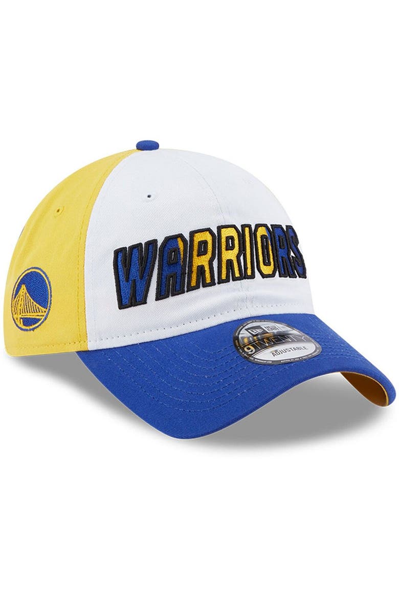 Men's New Era  White/Royal Golden State Warriors Back Half 9TWENTY Adjustable Hat, Main, color, White