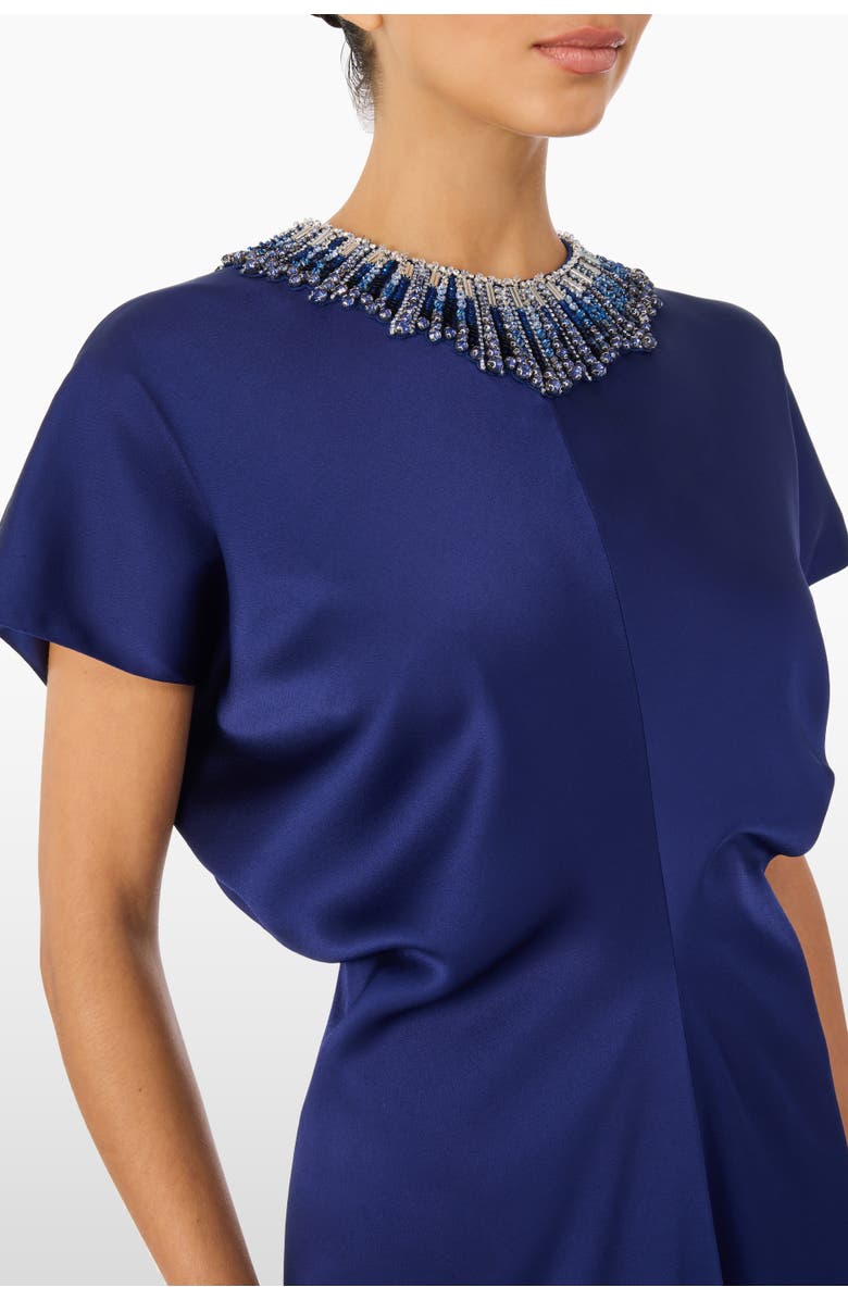 Jenny Packham Novak Embellished-Collar Maxi Dress, Alternate, color, Abyss Blue
