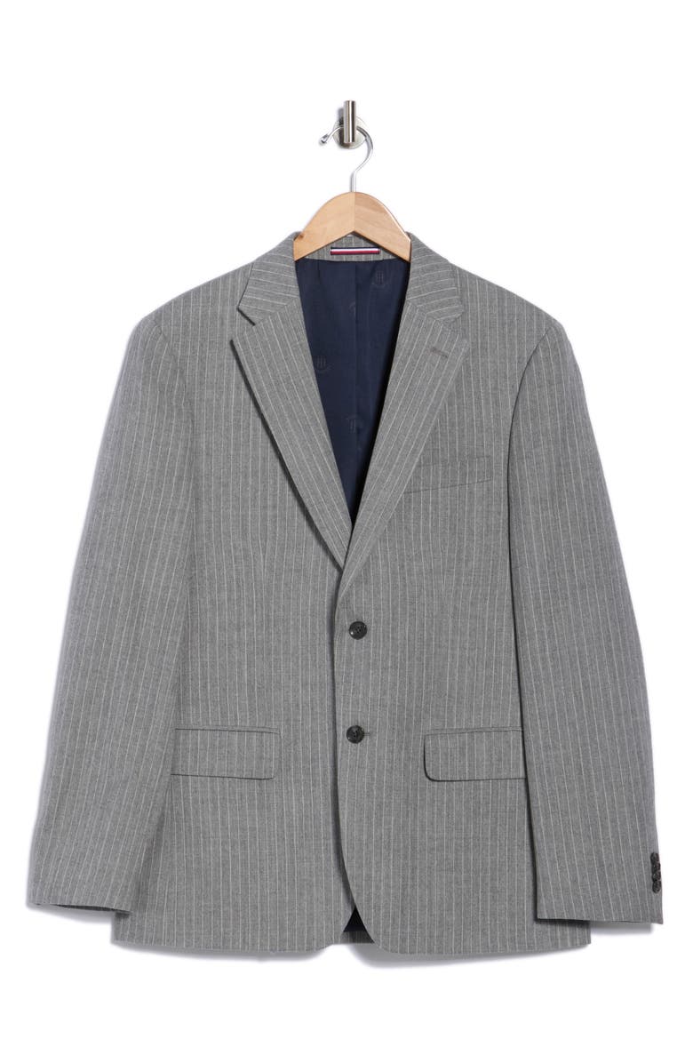 Tommy Hilfiger Pinstripe Wool Two-Button Sport Coat, Alternate, color, Grey Stripe