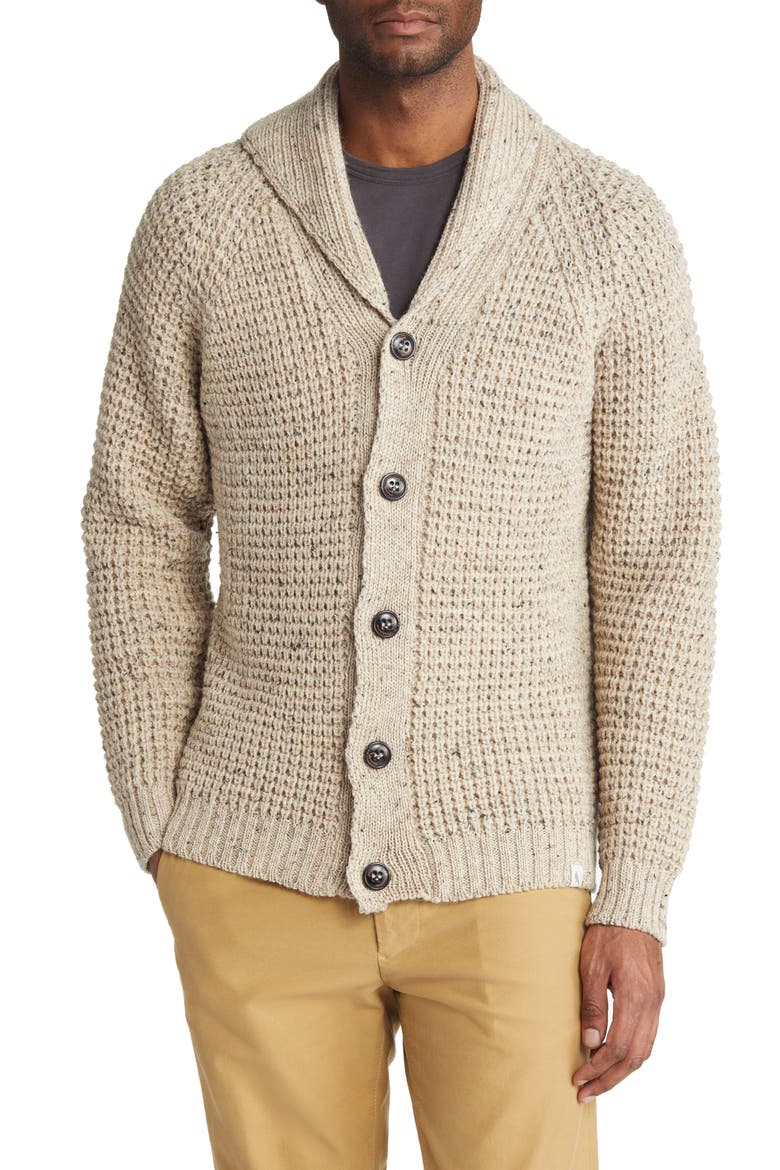 Waffle Stitch Wool Cardigan, Alternate, color, SKIDDAW